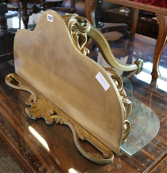 Glass top gilt console table(-)